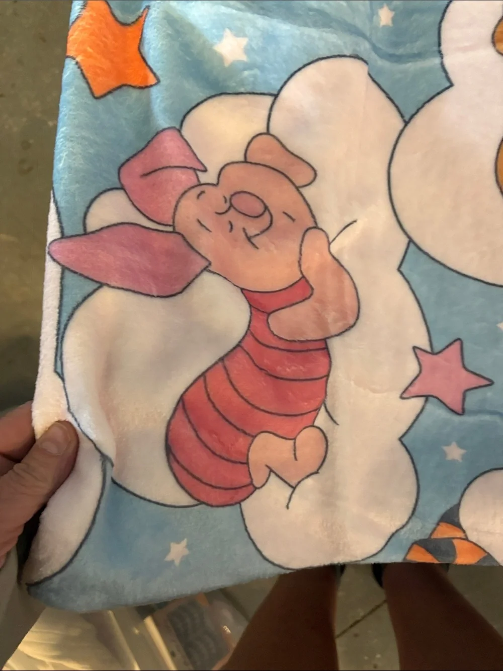 Disney Winnie the Pooh Blue and Yellow Plush Sleep Blanket